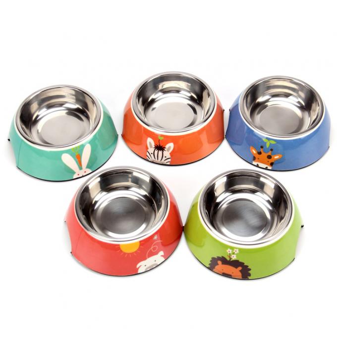 Acero inoxidable de melamina para mascotas, alimentos para gatos, agua, cuenco portátil para perros 2