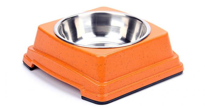 Buena calidad mayorista de venta caliente de bambú de acero inoxidable Perro de cachorro de alimentación de comida tazón 0