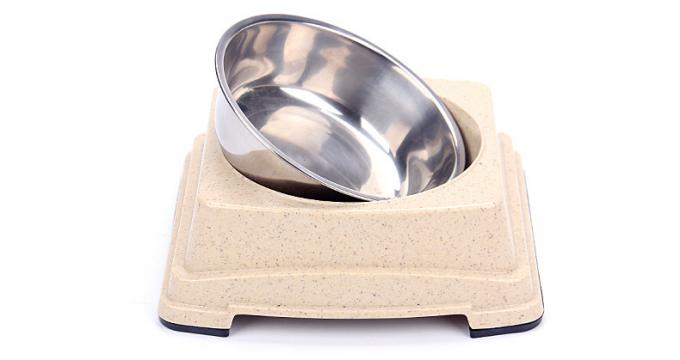 Buena calidad mayorista de venta caliente de bambú de acero inoxidable Perro de cachorro de alimentación de comida tazón 2