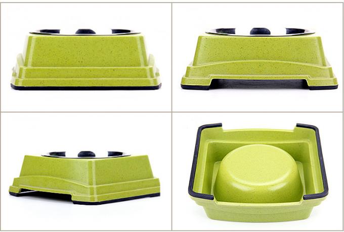 Buena calidad mayorista de venta caliente de bambú de acero inoxidable Perro de cachorro de alimentación de comida tazón 5