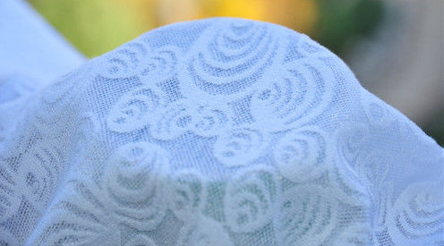 Calidad  White Jacquard Upholstery Fabric Wedding Dress Fabric 57/58" Width LOYAL Brand OEM Fabricación