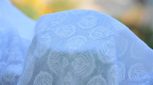 Tela blanca del vestido de boda de la tela de tapicería del telar jacquar 57/58" OEM leal de la marca de la anchura