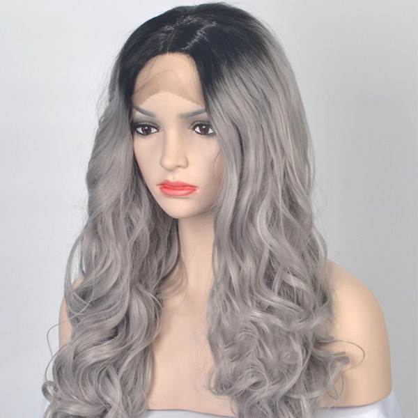 Línea de cabello natural con encaje completo Pelucas humanas con flecos / Extensiones de cabello húmedas y onduladas abc