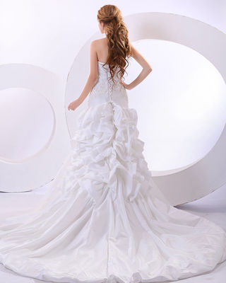 Sexy cuello de V profundo, vestidos de novia con cola larga, vestidos de novia