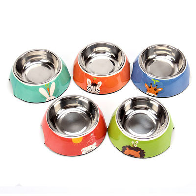 Acero inoxidable de melamina para mascotas, alimentos para gatos, agua, cuenco portátil para perros