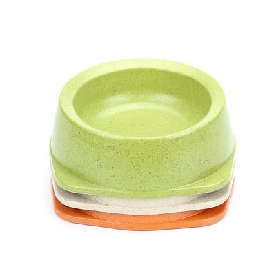 Excelente material de bambú tres tazas de comida para perros