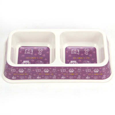 Precio al por mayor Factory Customized Double Square Melamine Dog&Cat Pet Bowl El precio de venta al por mayor
