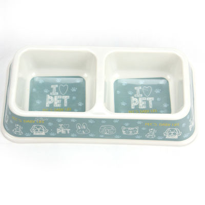 Precio al por mayor Factory Customized Double Square Melamine Dog&Cat Pet Bowl El precio de venta al por mayor