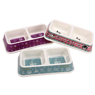 Precio al por mayor Factory Customized Double Square Melamine Dog&Cat Pet Bowl El precio de venta al por mayor