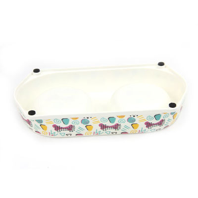 Productos para mascotas Eco Fibra de bambú Premium Dos cuencos para perros